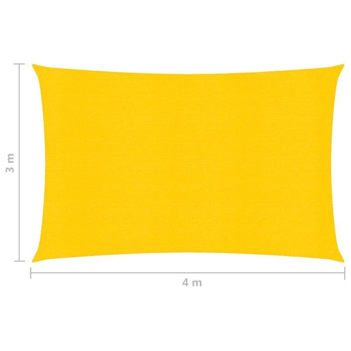 Voile d'ombrage 160 g/m² Jaune 3x4 m PEHD - Photo n°6