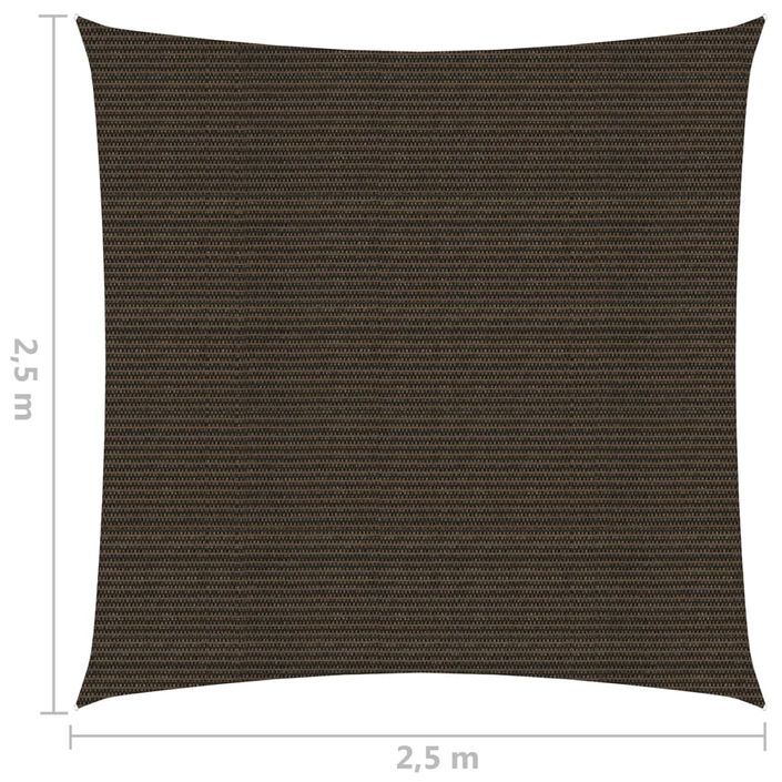 Voile d'ombrage 160 g/m² Marron 2,5x2,5 m PEHD - Photo n°6