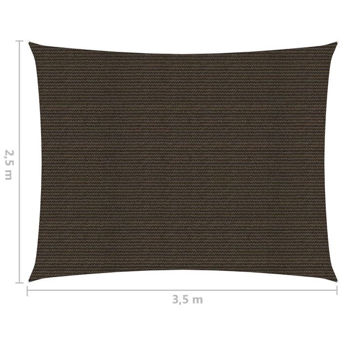 Voile d'ombrage 160 g/m² Marron 2,5x3,5 m PEHD - Photo n°6