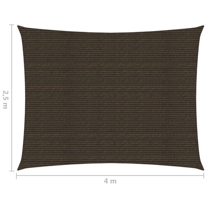 Voile d'ombrage 160 g/m² Marron 2,5x4 m PEHD - Photo n°6