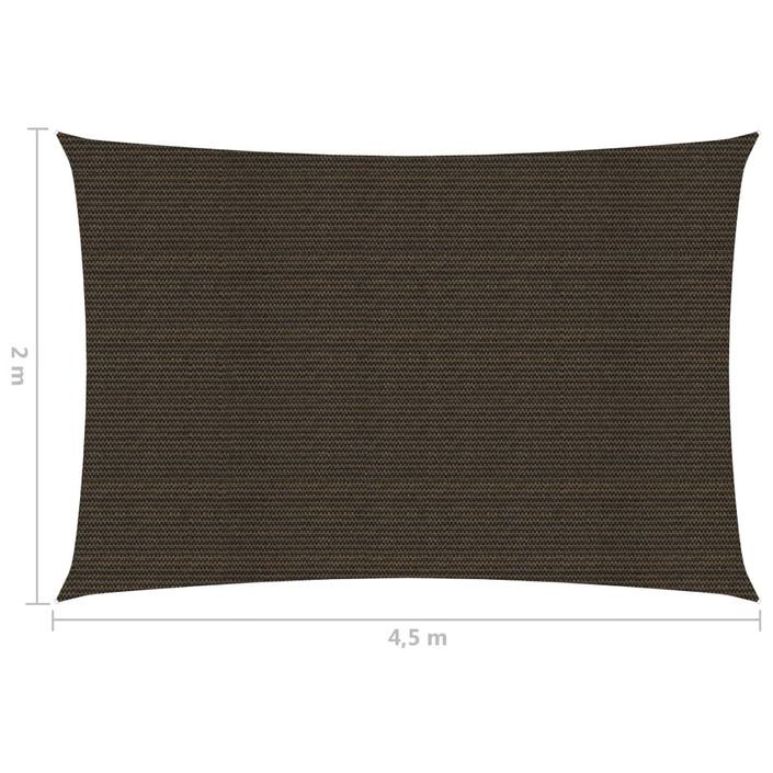 Voile d'ombrage 160 g/m² Marron 2x4,5 m PEHD - Photo n°6