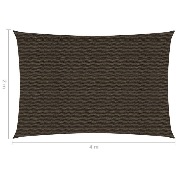 Voile d'ombrage 160 g/m² Marron 2x4 m PEHD - Photo n°6