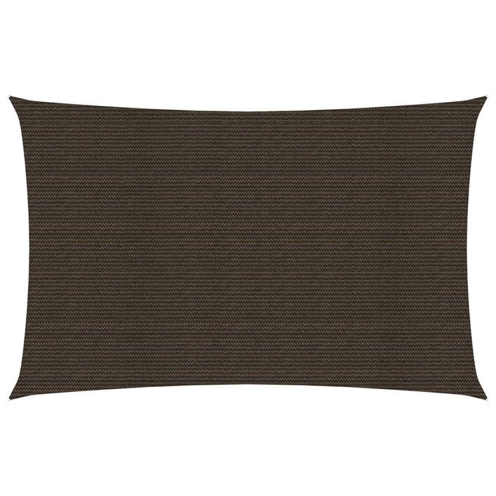 Voile d'ombrage 160 g/m² Marron 2x5 m PEHD - Photo n°1