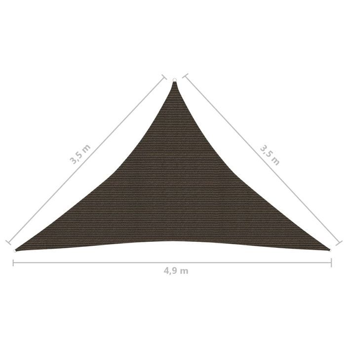 Voile d'ombrage 160 g/m² Marron 3,5x3,5x4,9 m PEHD 2 - Photo n°6