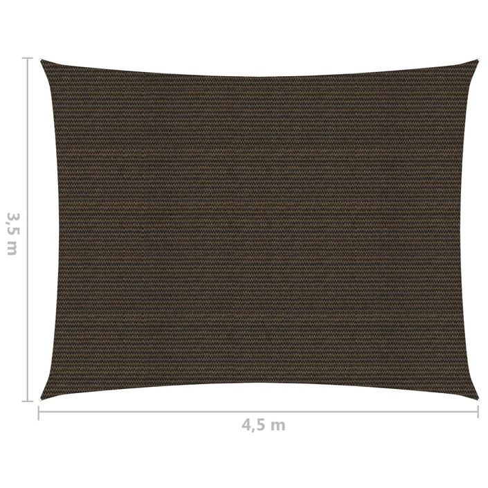 Voile d'ombrage 160 g/m² Marron 3,5x4,5 m PEHD - Photo n°6