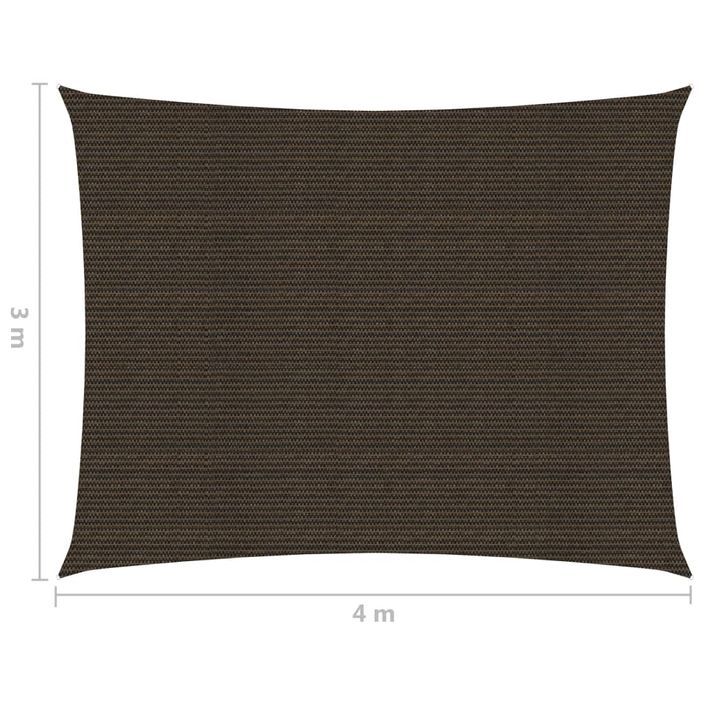 Voile d'ombrage 160 g/m² Marron 3x4 m PEHD - Photo n°6