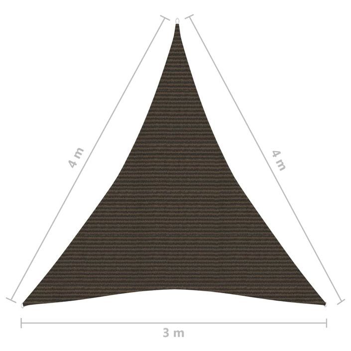 Voile d'ombrage 160 g/m² Marron 3x4x4 m PEHD - Photo n°6