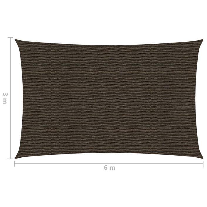 Voile d'ombrage 160 g/m² Marron 3x6 m PEHD - Photo n°6