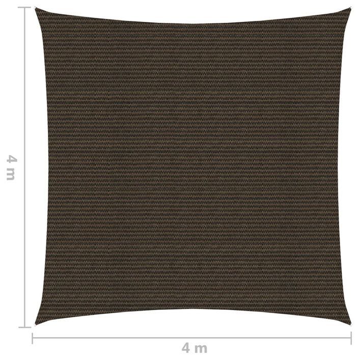 Voile d'ombrage 160 g/m² Marron 4x4 m PEHD - Photo n°6