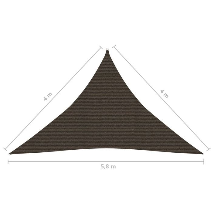 Voile d'ombrage 160 g/m² Marron 4x4x5,8 m PEHD - Photo n°6