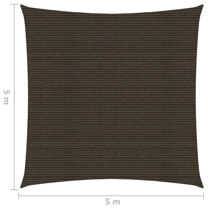 Voile d'ombrage 160 g/m² Marron 5x5 m PEHD - Photo n°6