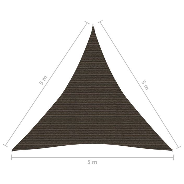 Voile d'ombrage 160 g/m² Marron 5x5x5 m PEHD - Photo n°6