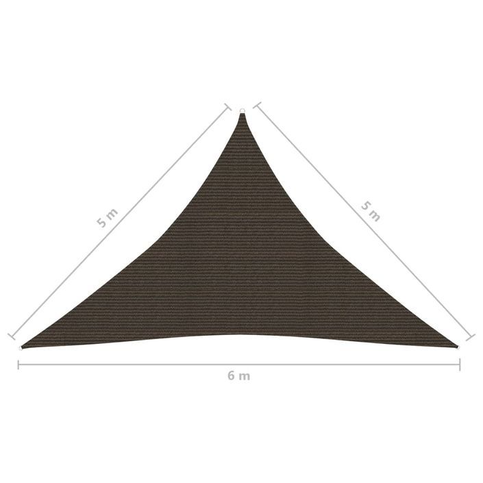 Voile d'ombrage 160 g/m² Marron 5x5x6 m PEHD - Photo n°6