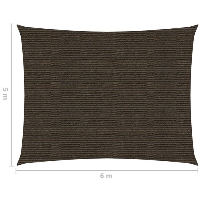 Voile d'ombrage 160 g/m² Marron 5x6 m PEHD - Photo n°6