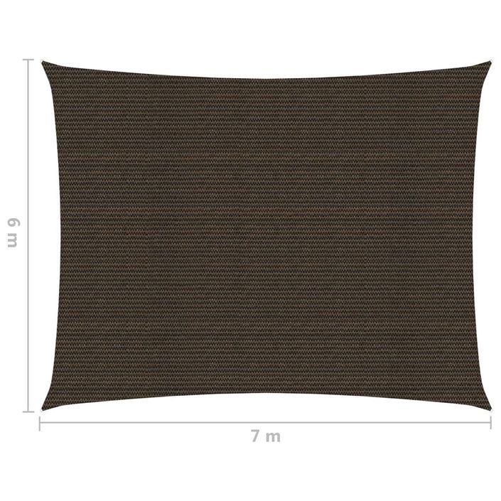 Voile d'ombrage 160 g/m² Marron 6x7 m PEHD - Photo n°6