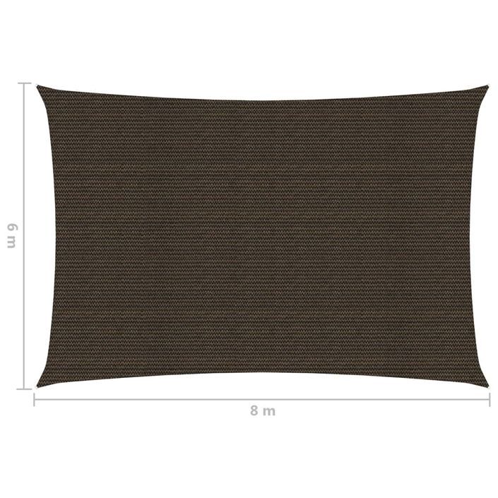 Voile d'ombrage 160 g/m² Marron 6x8 m PEHD - Photo n°6