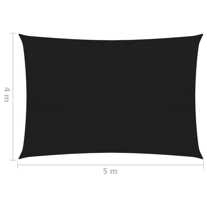 Voile d'ombrage 160 g/m² Noir 2,5x3,5 m PEHD - Photo n°6