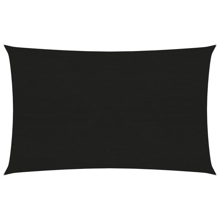 Voile d'ombrage 160 g/m² Noir 2,5x4,5 m PEHD - Photo n°1