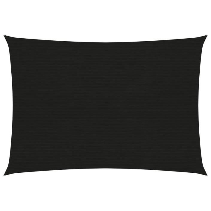 Voile d'ombrage 160 g/m² Noir 2,5x4 m PEHD - Photo n°1