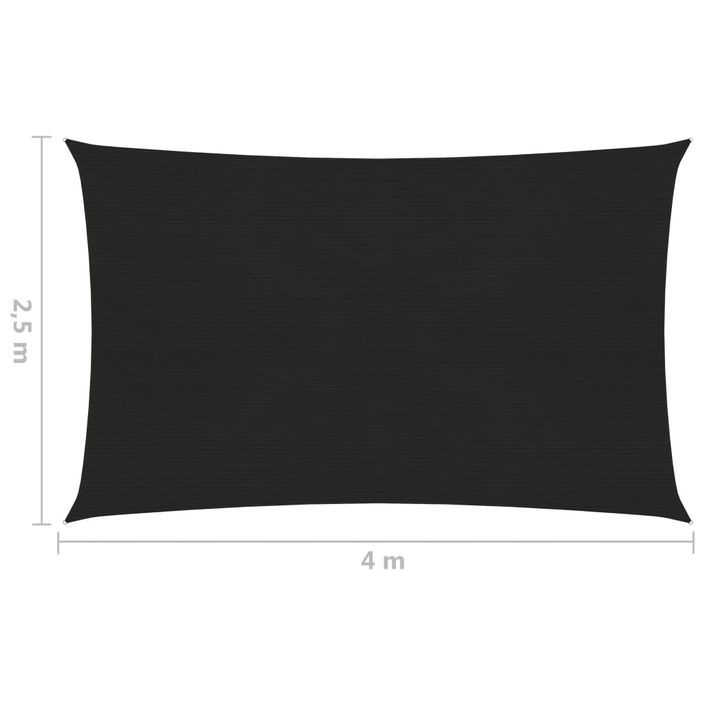 Voile d'ombrage 160 g/m² Noir 2,5x4 m PEHD - Photo n°6