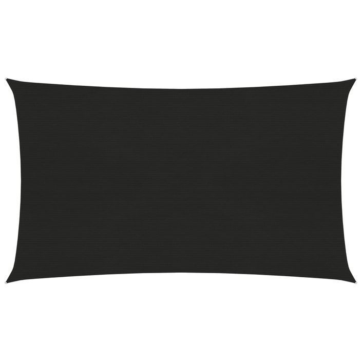 Voile d'ombrage 160 g/m² Noir 2,5x5 m PEHD - Photo n°1