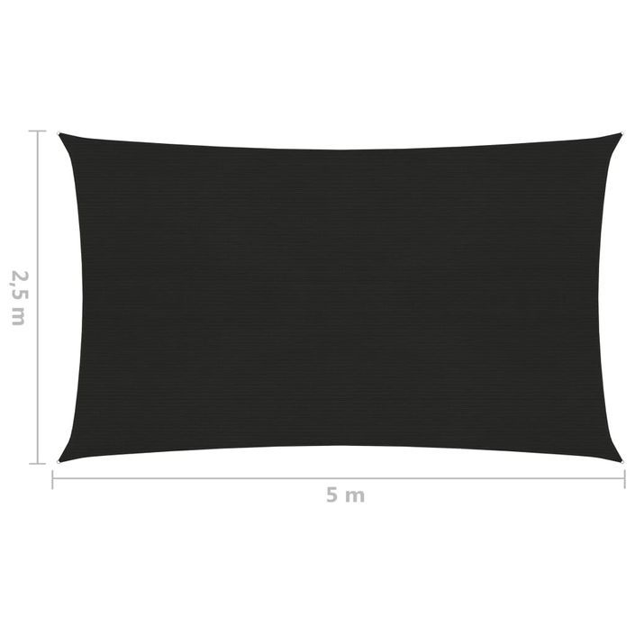 Voile d'ombrage 160 g/m² Noir 2,5x5 m PEHD - Photo n°6