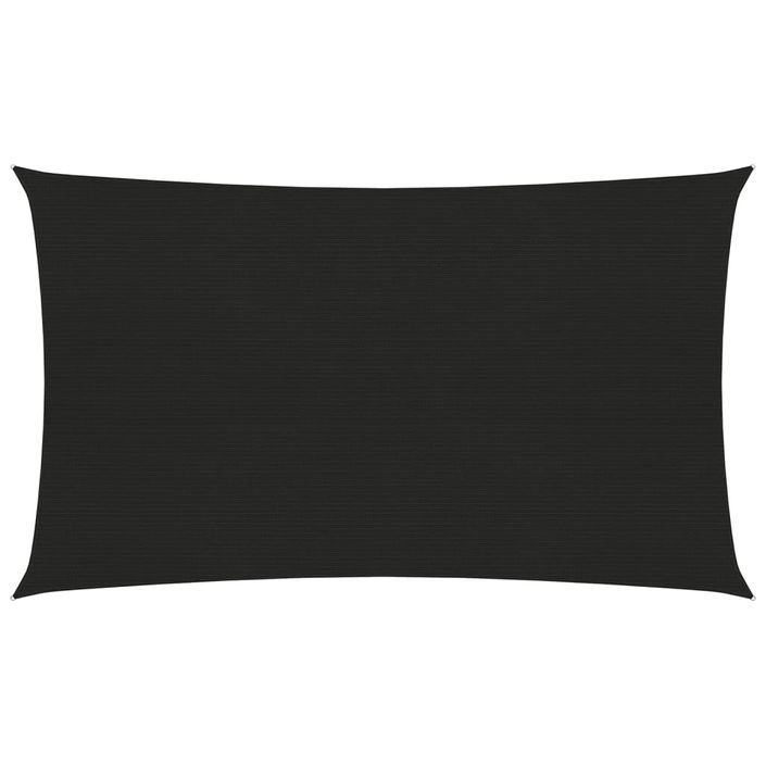 Voile d'ombrage 160 g/m² Noir 2x5 m PEHD - Photo n°1