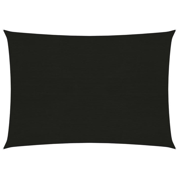 Voile d'ombrage 160 g/m² Noir 3,5x5 m PEHD - Photo n°1