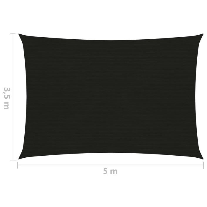 Voile d'ombrage 160 g/m² Noir 3,5x5 m PEHD - Photo n°6