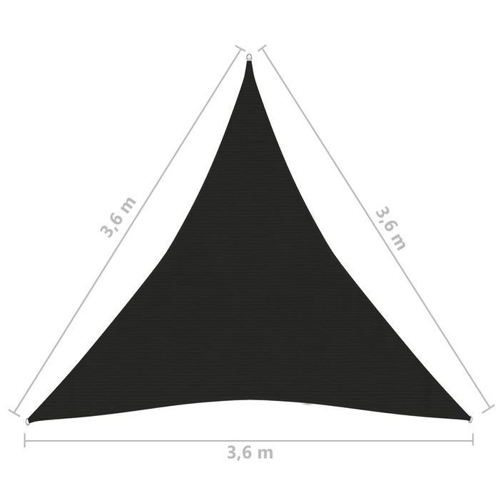 Voile d'ombrage 160 g/m² Noir 3,6x3,6x3,6 m PEHD - Photo n°6