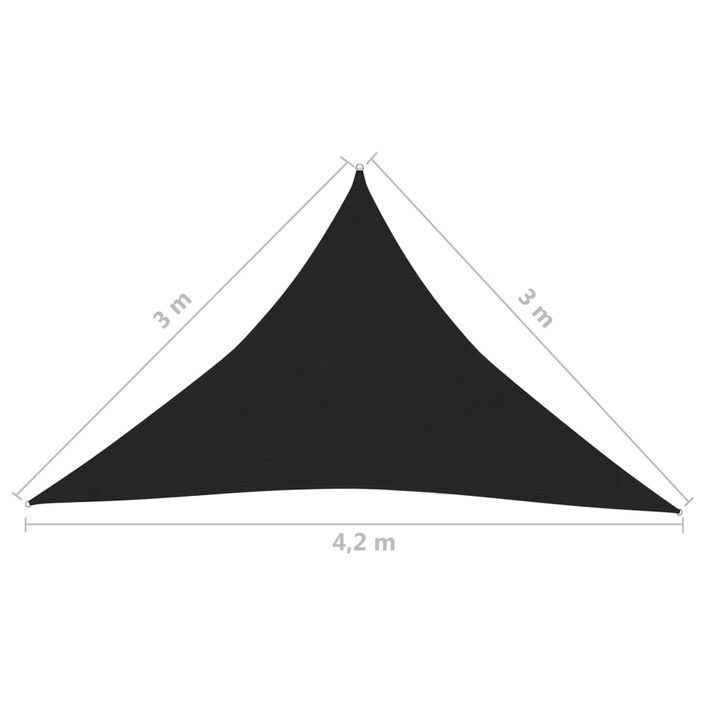 Voile d'ombrage 160 g/m² Noir 3x3x4,2 m PEHD - Photo n°6