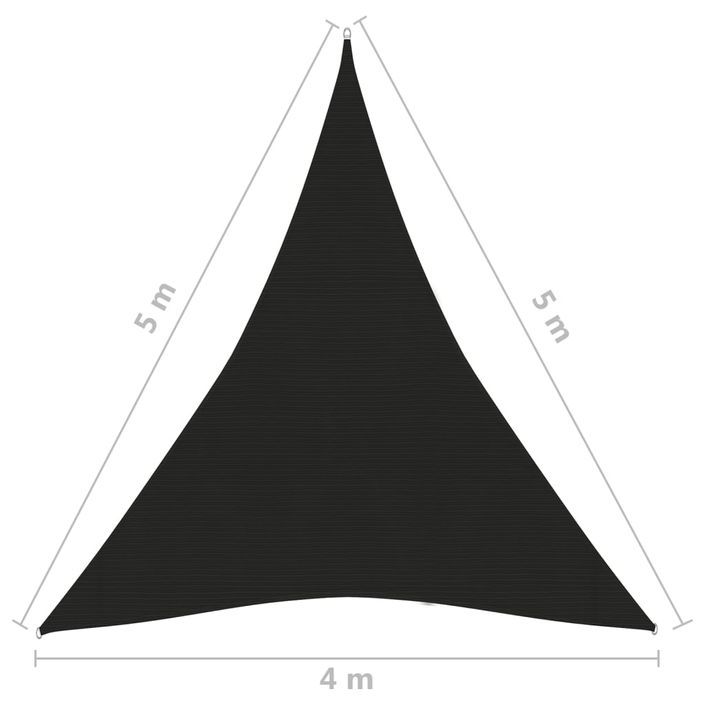 Voile d'ombrage 160 g/m² Noir 4x5x5 m PEHD - Photo n°6