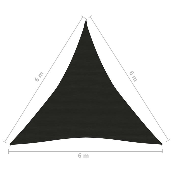 Voile d'ombrage 160 g/m² Noir 6x6x6 m PEHD - Photo n°6