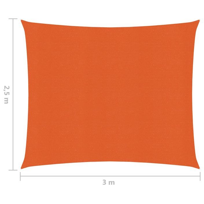 Voile d'ombrage 160 g/m² Orange 2,5x3 m PEHD - Photo n°6