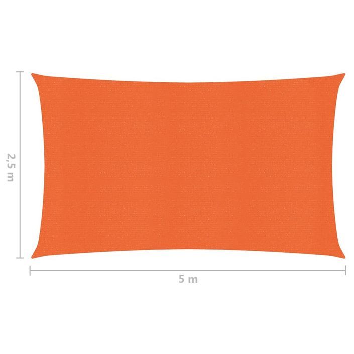 Voile d'ombrage 160 g/m² Orange 2,5x5 m PEHD - Photo n°6