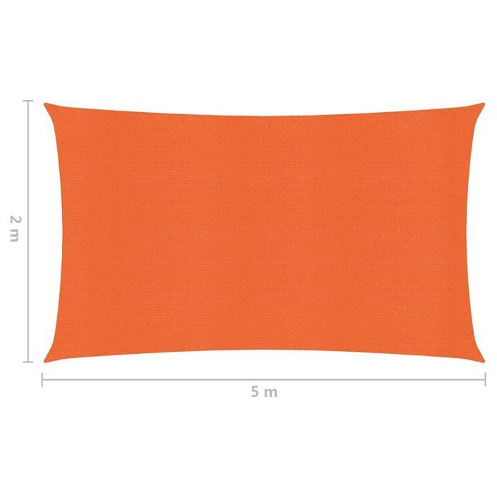 Voile d'ombrage 160 g/m² Orange 2x5 m PEHD - Photo n°6