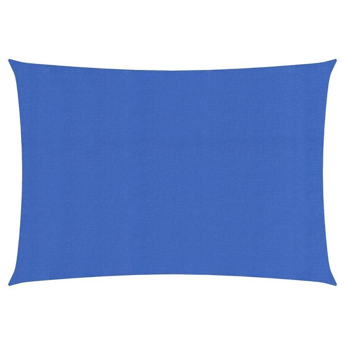 Voile d'ombrage 160 g/m² rectangulaire bleu 3x5 m PEHD - Photo n°1