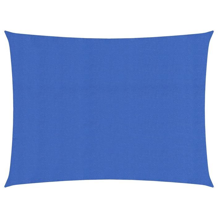 Voile d'ombrage 160 g/m² rectangulaire bleu 5x6 m PEHD - Photo n°1