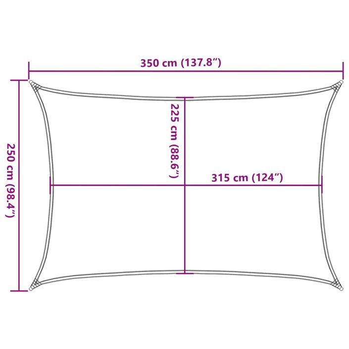 Voile d'ombrage 160 g/m² rectangulaire gris clair 2,5x3,5m PEHD - Photo n°10