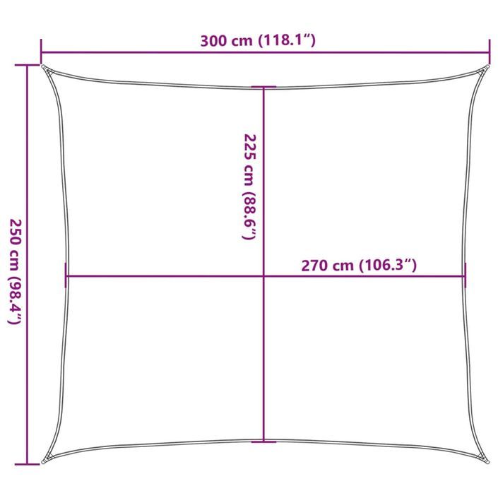 Voile d'ombrage 160 g/m² rectangulaire gris clair 2,5x3 m PEHD - Photo n°10