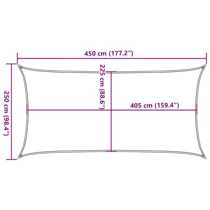 Voile d'ombrage 160 g/m² rectangulaire gris clair 2,5x4,5m PEHD - Photo n°10