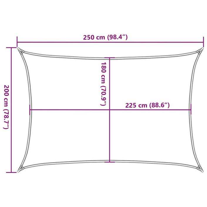 Voile d'ombrage 160 g/m² rectangulaire gris clair 2x2,5 m PEHD - Photo n°10