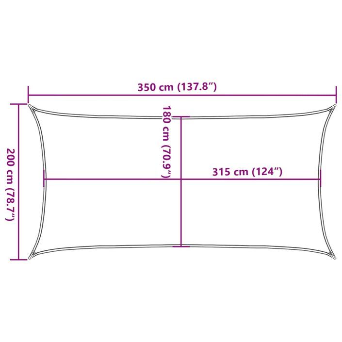 Voile d'ombrage 160 g/m² rectangulaire gris clair 2x3,5 m PEHD - Photo n°10