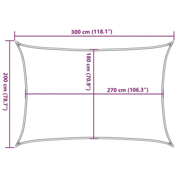 Voile d'ombrage 160 g/m² rectangulaire gris clair 2x3 m PEHD - Photo n°10