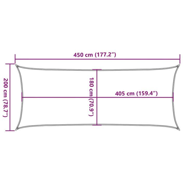 Voile d'ombrage 160 g/m² rectangulaire gris clair 2x4,5 m PEHD - Photo n°10