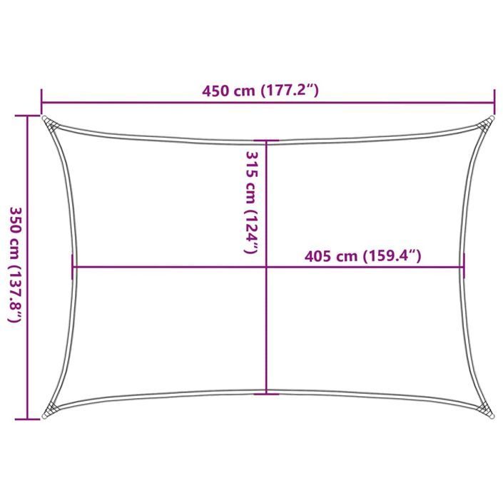 Voile d'ombrage 160 g/m² rectangulaire gris clair 3,5x4,5m PEHD - Photo n°10