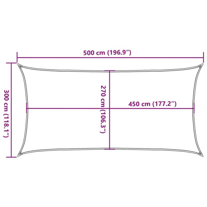 Voile d'ombrage 160 g/m² rectangulaire gris clair 3x5 m PEHD - Photo n°10