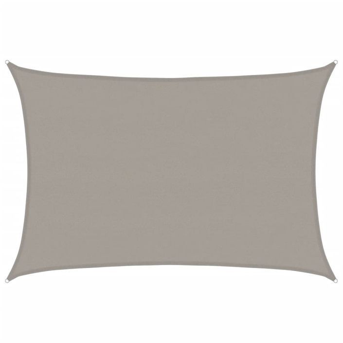 Voile d'ombrage 160 g/m² rectangulaire gris clair 5x7 m PEHD - Photo n°2