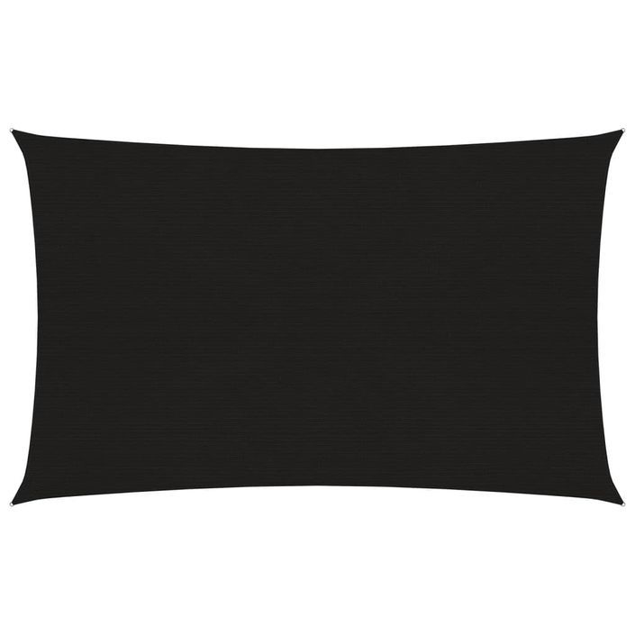 Voile d'ombrage 160 g/m² rectangulaire noir 6x8 m PEHD - Photo n°1