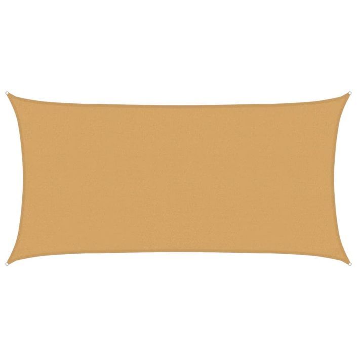 Voile d'ombrage 160 g/m² rectangulaire sable 2,5x5 m PEHD - Photo n°2